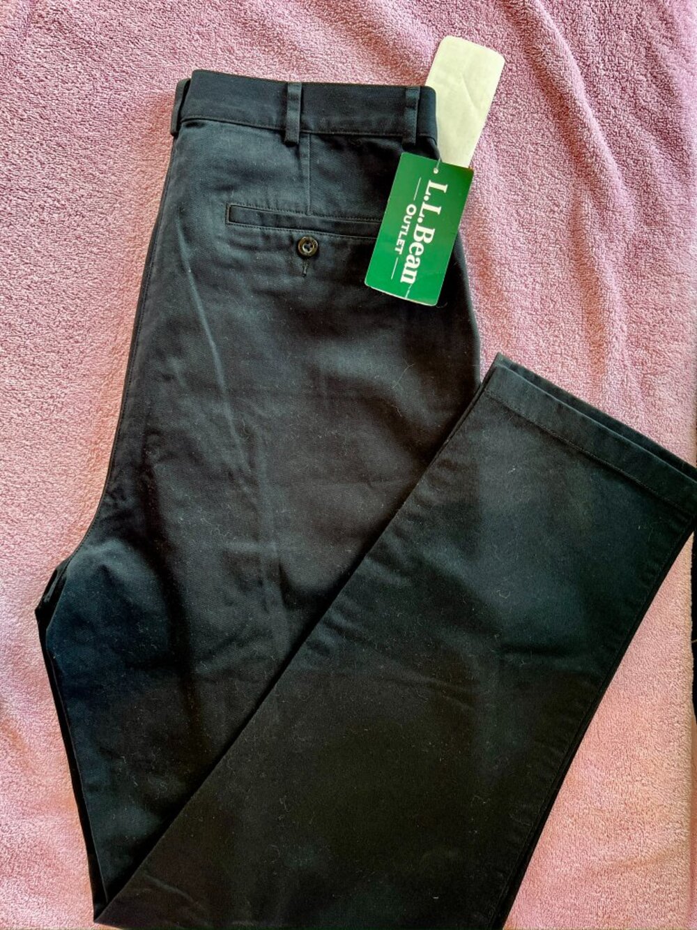 LL BEAN Bayside Twill Black Pants Womens 16 Tall NWT